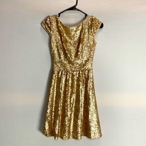 B Darlin gold mini dress